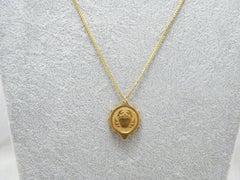 Vintage 9ct Gold Heavy Cancer Crab SOS Pendant Necklace Box Chain 375 19 Inch