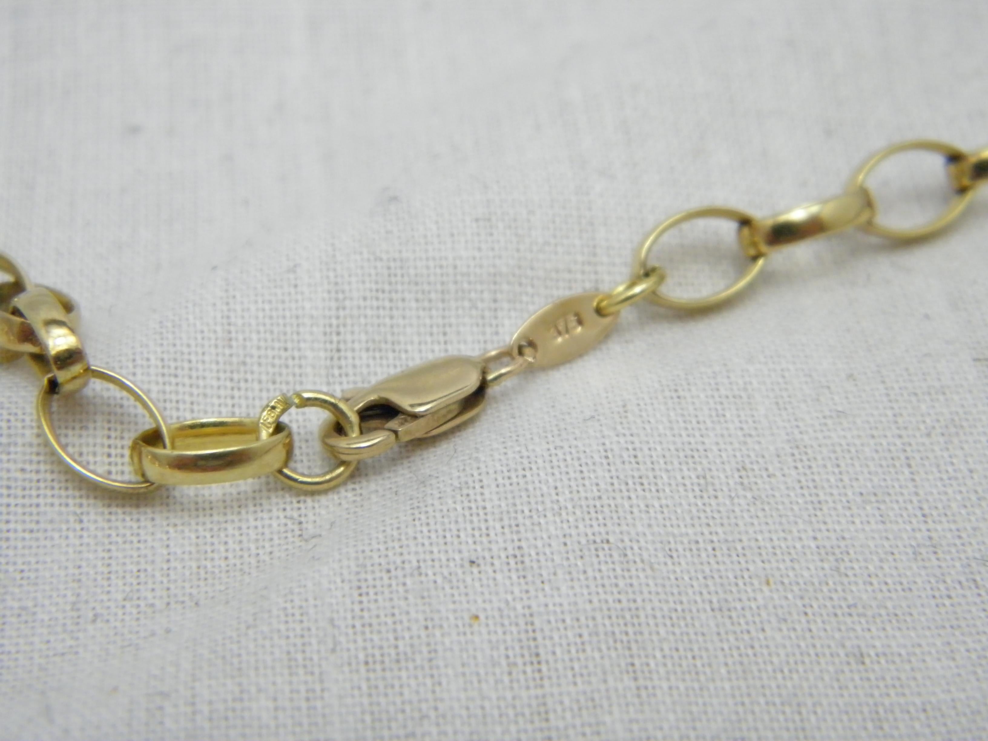 Vintage 9ct Gold Heavy Oval Belcher Necklace 20 Inch Chain 375 Purity 13.2g For Sale 1
