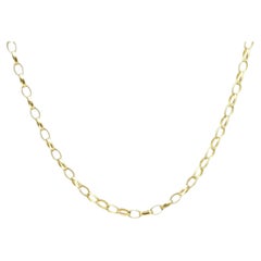 Vintage 9ct Gold Heavy Oval Belcher Necklace 20 Inch Chain 375 Purity 13.2g