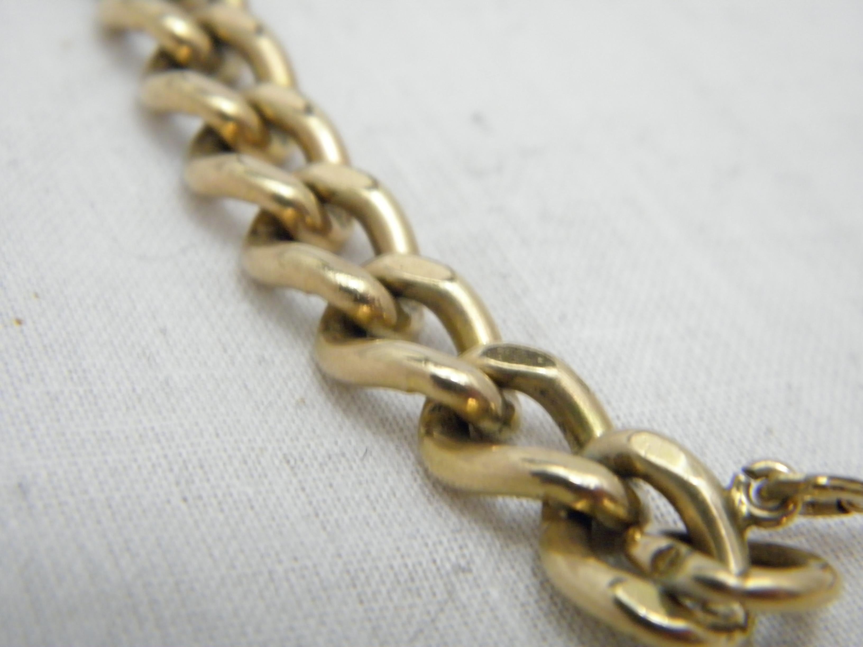 9 Karat Gold Schweres rundes geschwungenes Padlock-Armband 375 Reinheit Thick 24g (Art nouveau) im Angebot