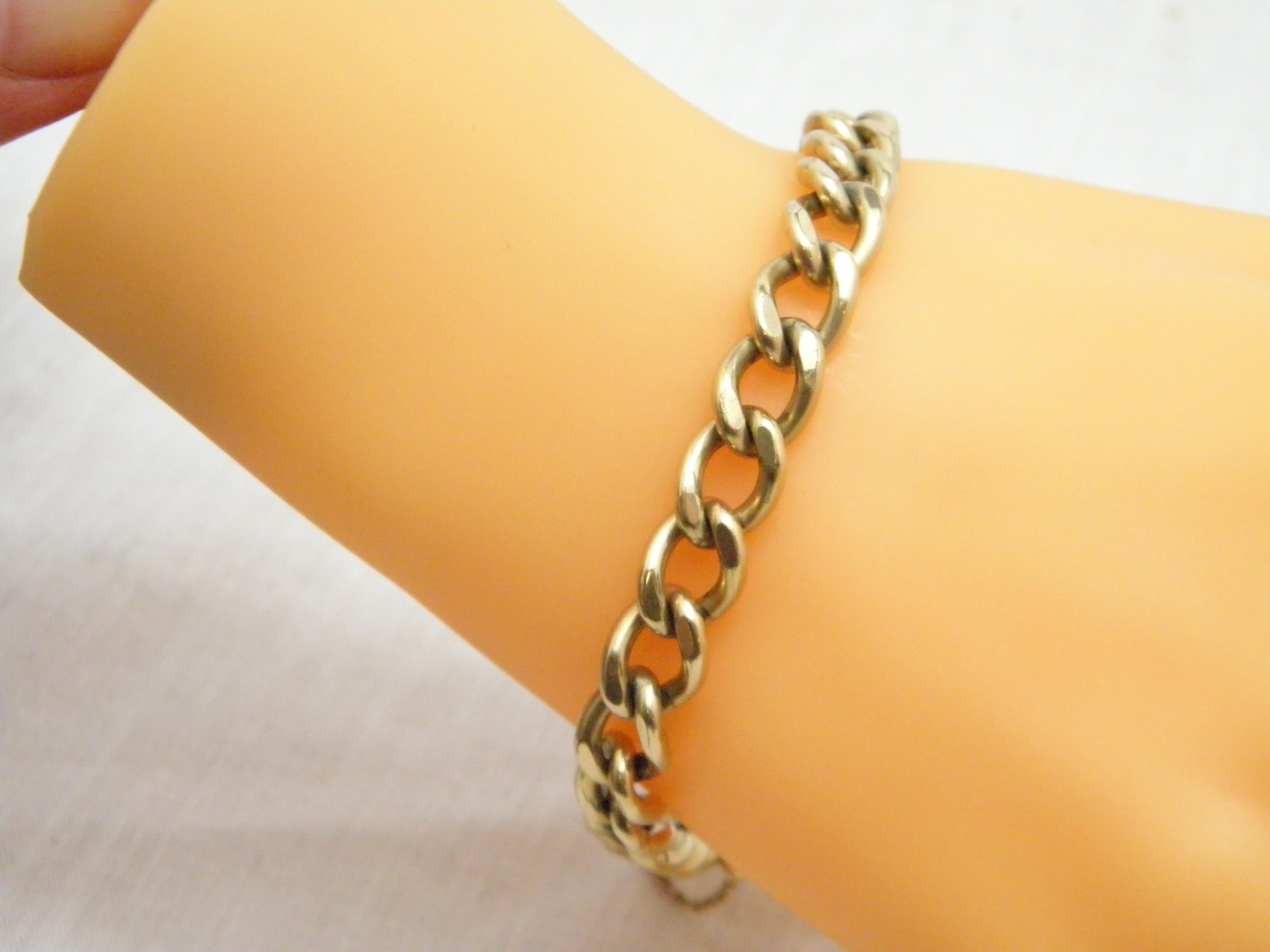 9 Karat Gold Schweres rundes geschwungenes Padlock-Armband 375 Reinheit Thick 24g im Angebot 4