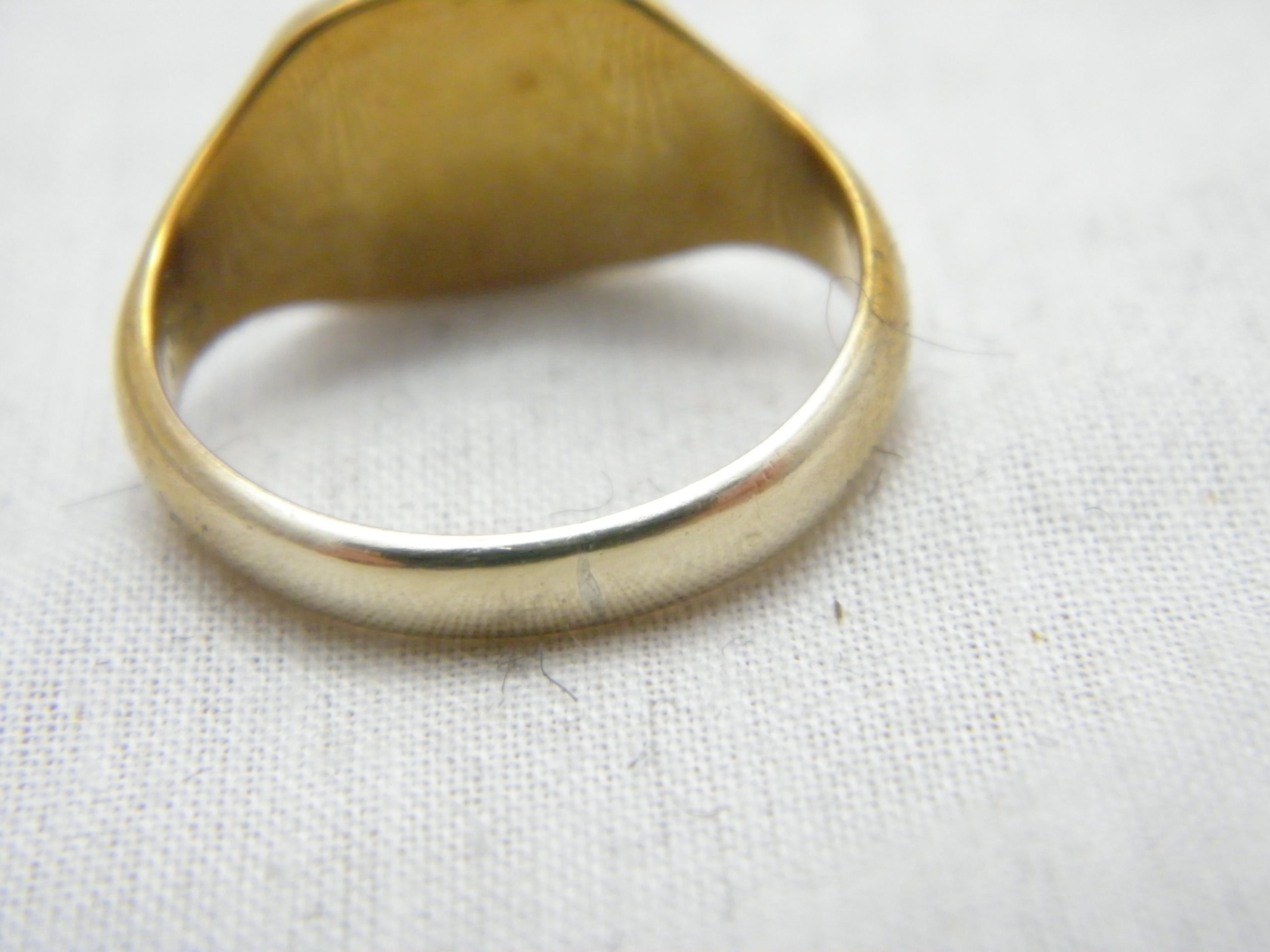 Vintage 9ct Gold schwerer Siegelring 375 Reinheit Chester Assay 5,9g im Angebot 3
