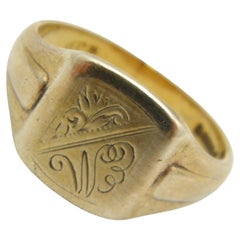 Vintage 9ct Gold Heavy Signet Ring 375 Purity Chester Assay 5.9g