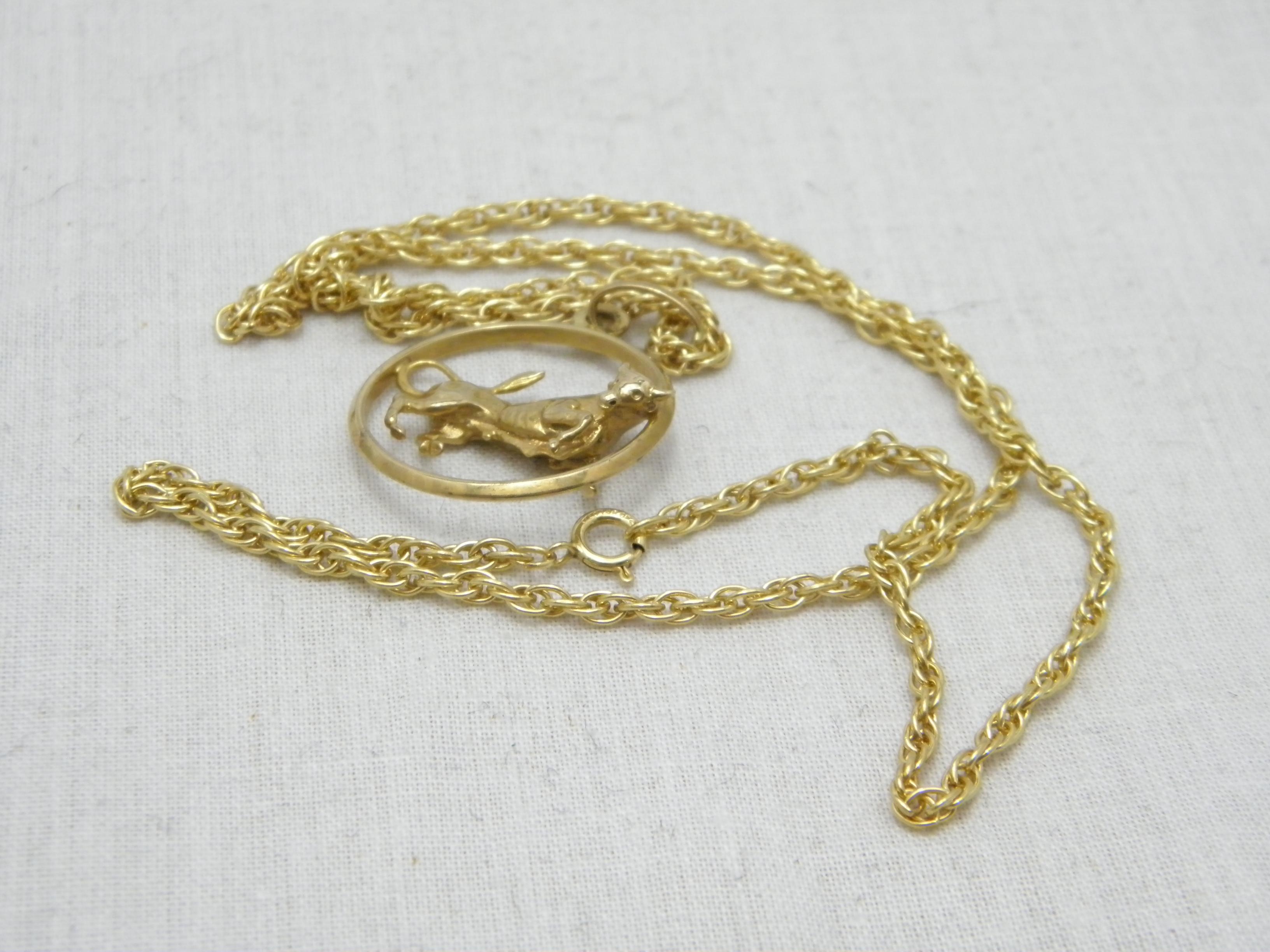 Vintage 9ct Gold Schwerer Taurus Stier-Anhänger Halskette Seil Kette 375 10.8g 19 Zoll Vintage im Angebot 6