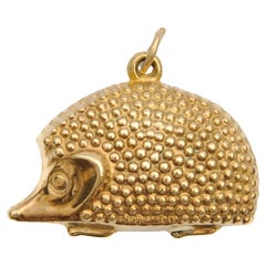 Vintage 9 Karat Gold Hedgehog Charm-Anhänger