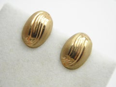 Vintage 9ct Gold Large Coffee Bean Clip On Earrings 375 Purity VGC 2.5g