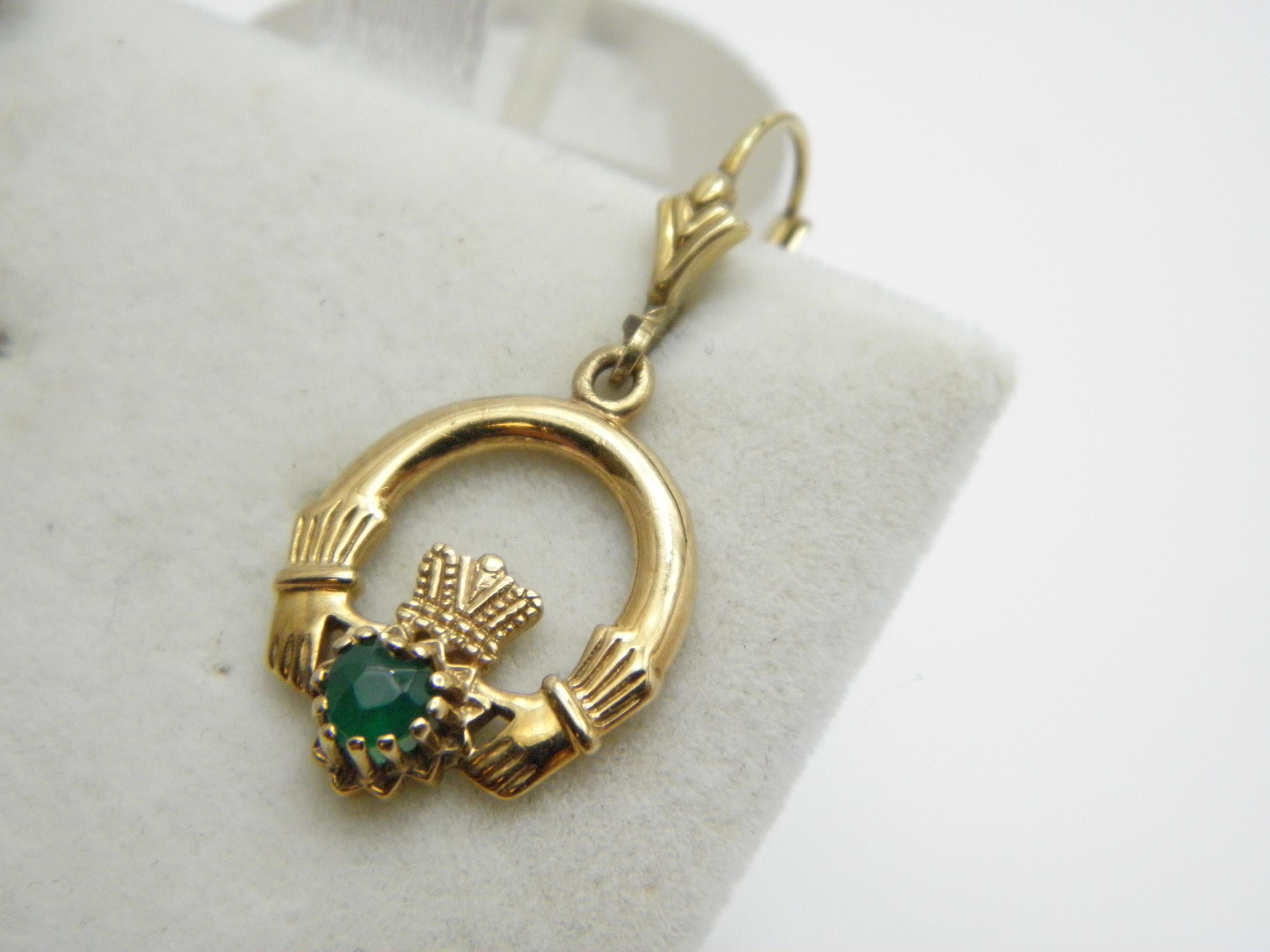 emerald claddagh earrings