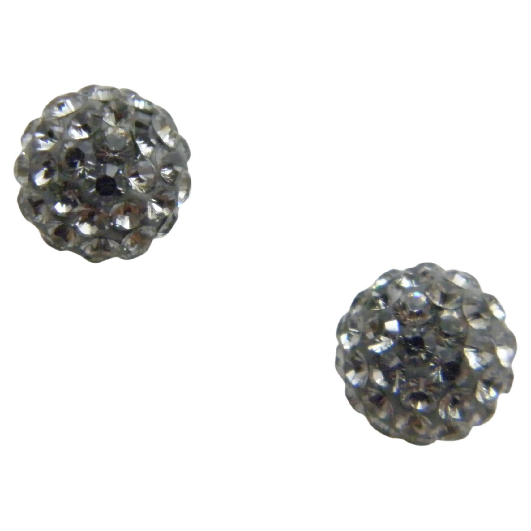 Crystal glitter ball shop stud earrings