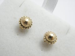 Vintage 9ct Gold Large Rope Surround Stud Earrings 375 Purity VGC