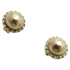 Vintage 9ct Gold Large Rope Surround Stud Earrings 375 Purity VGC