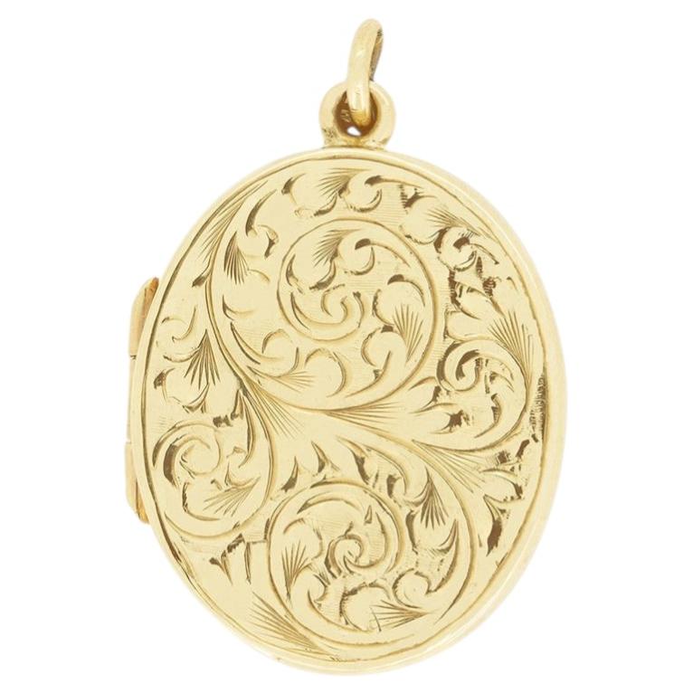 Médaillon vintage en or 9ct, poinçonné 1964