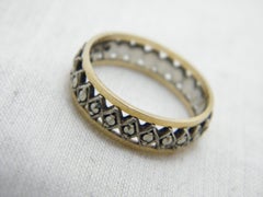 Vintage 9ct Gold Marcasite Full Eternity Ring N1/2 7 375 925 Purity