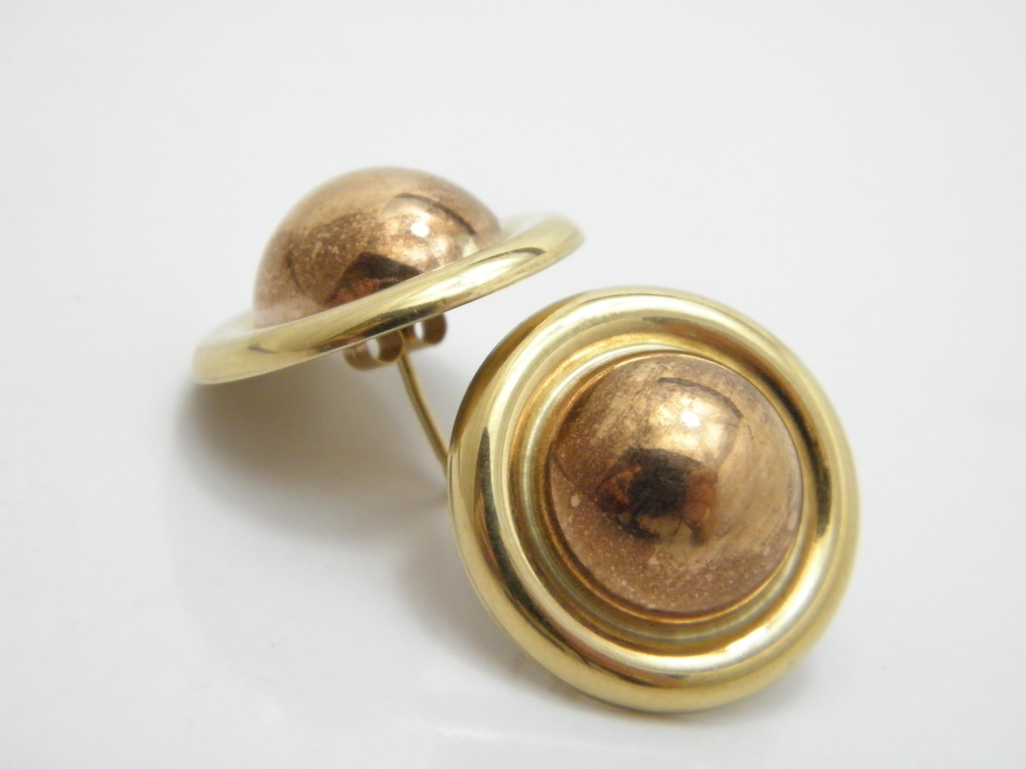 Vintage 9ct Gold Massive Ball Stud Earrings 375 Purity VGC Heavy For Sale 4