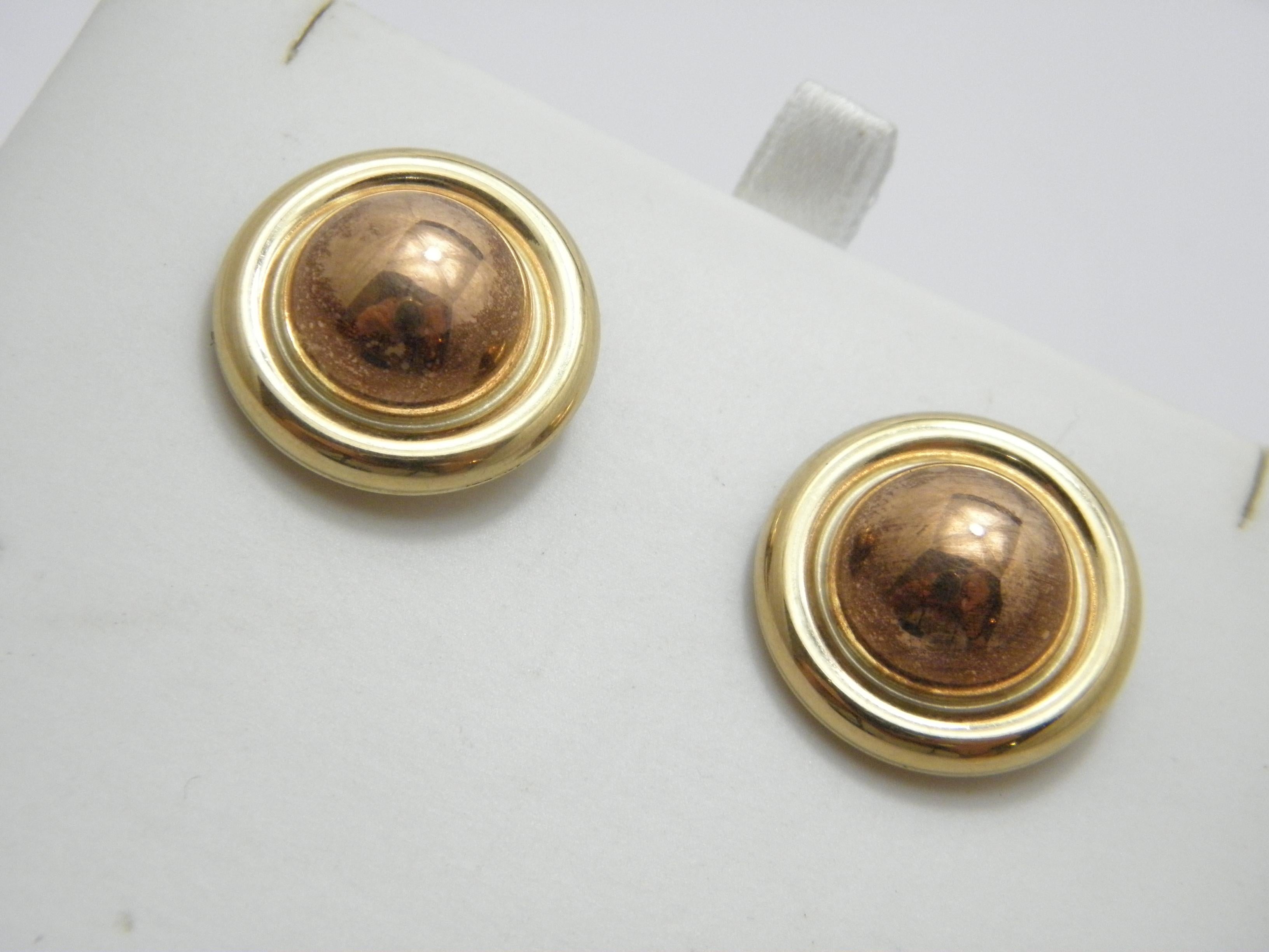A very special item for you to consider:

9CT GOLD VERY LARGE HALF BALL STUD EARRINGS

DETAILS
Material: 375/000 9ct SolidRose and Yellow Gold
Style: Classic ball stud earrings, absolutely huge so sure to get noticed
Fastening: Push through posts