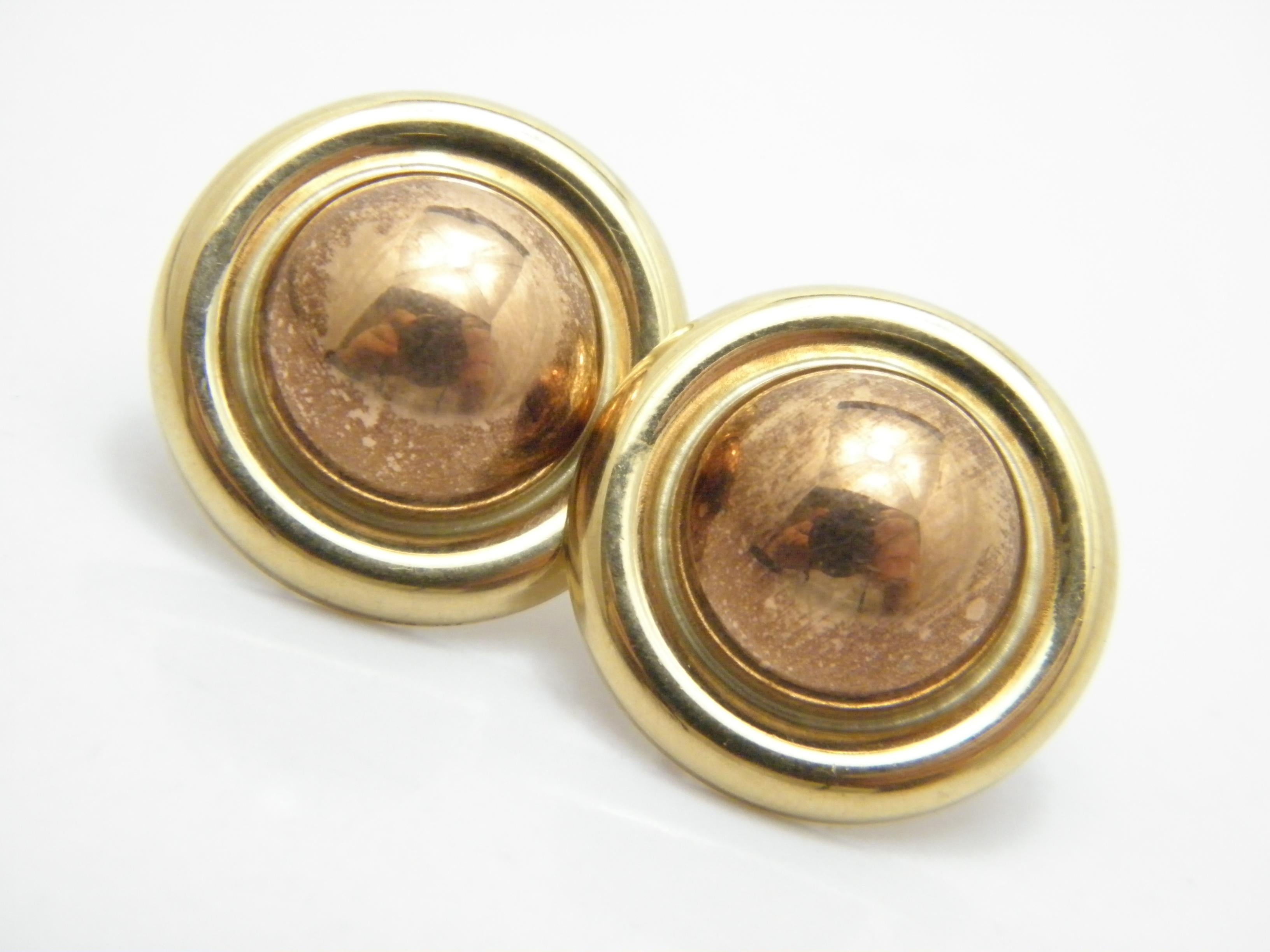 Vintage 9ct Gold Massive Ball Stud Earrings 375 Purity VGC Heavy In Good Condition For Sale In Camelford, GB