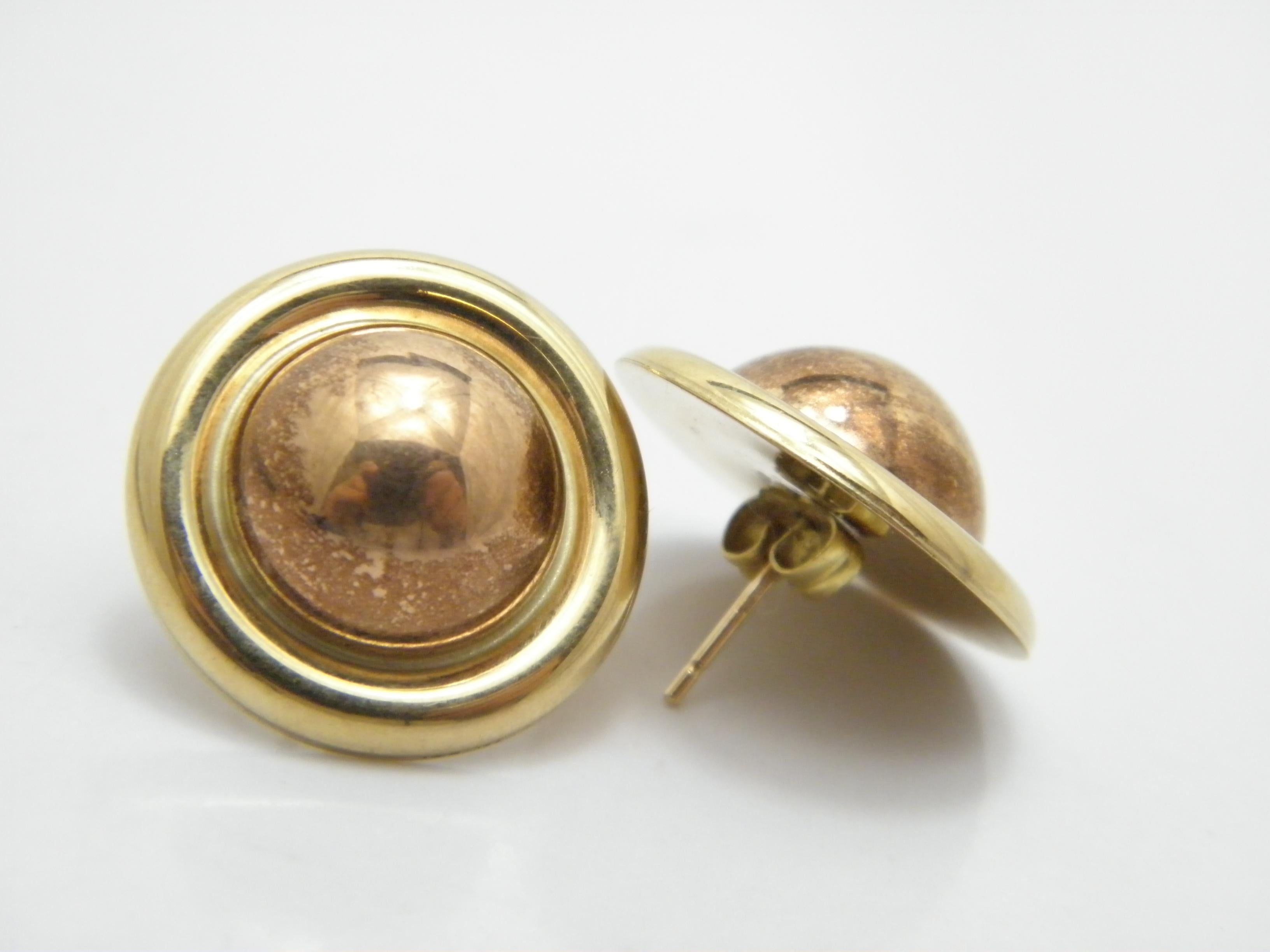 Women's or Men's Vintage 9ct Gold Massive Ball Stud Earrings 375 Purity VGC Heavy For Sale