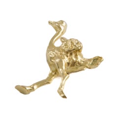 Vintage 9ct Gold Strauß Charm Anhänger