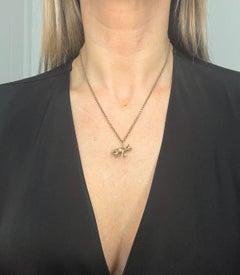 Vintage 9ct Gold, Pearl Cat Pendant, Bracelet Charm, Hallmarked Birmingham 1878
