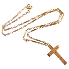 Religiöse Vintage-Halskette aus 9 Karat Gold von Smith & Pepper