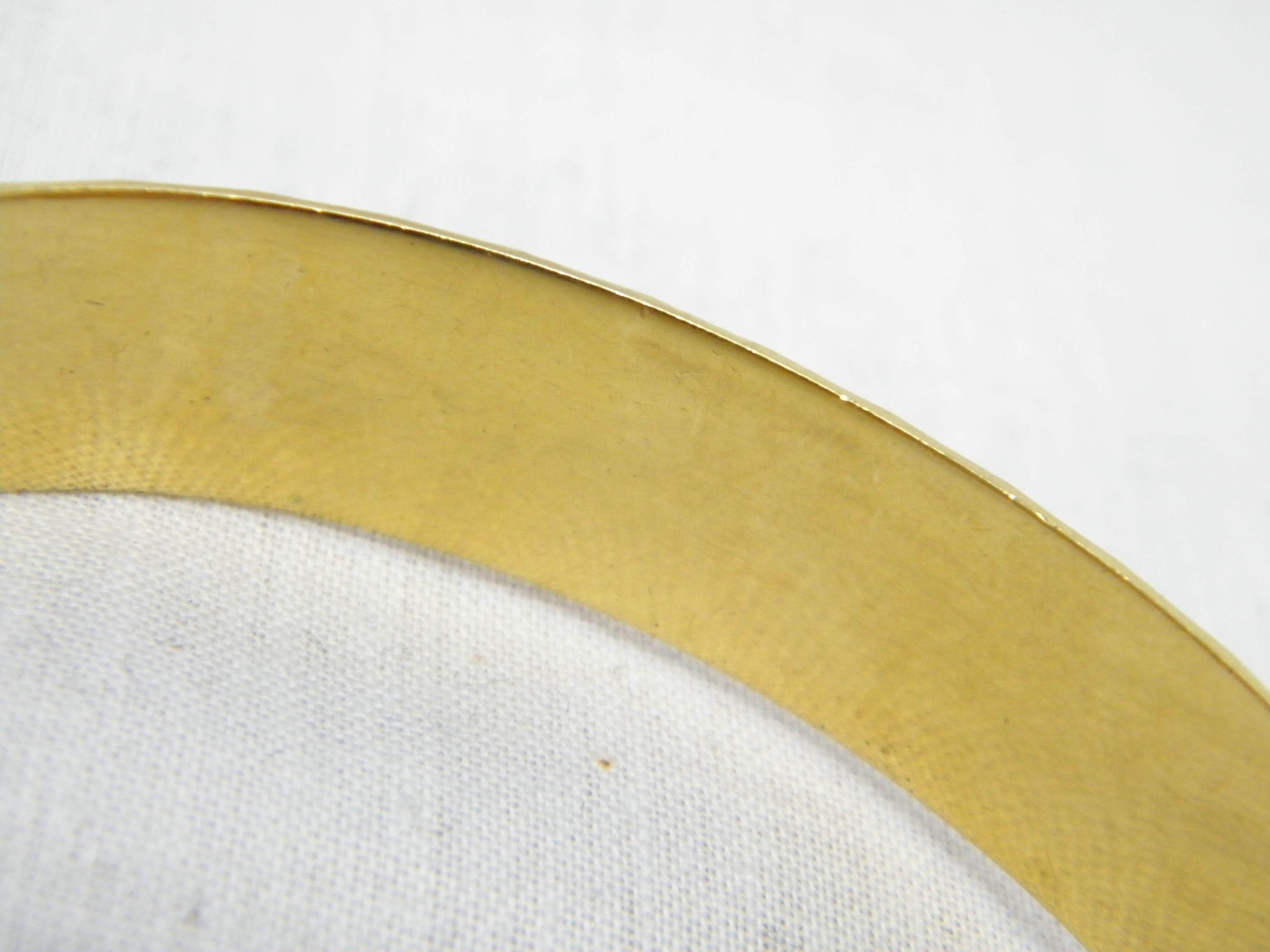 Women's or Men's Vintage 9ct Gold 'Rolled' Diamond Cut Cuff Hinged Bracelet Bangle 375 Purity For Sale