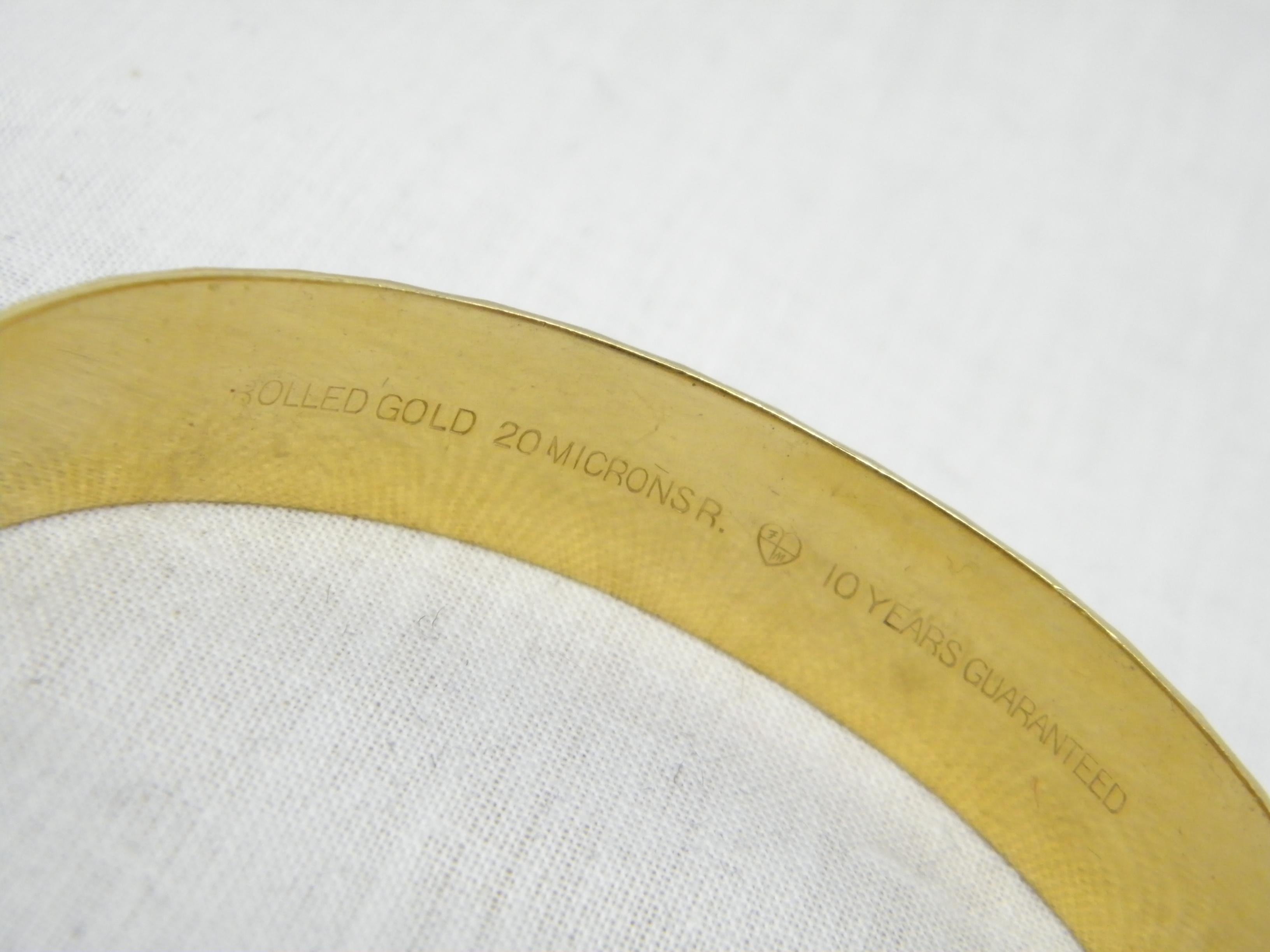 Vintage 9ct Gold 'Rolled' Diamond Cut Cuff Hinged Bracelet Bangle 375 Purity For Sale 1