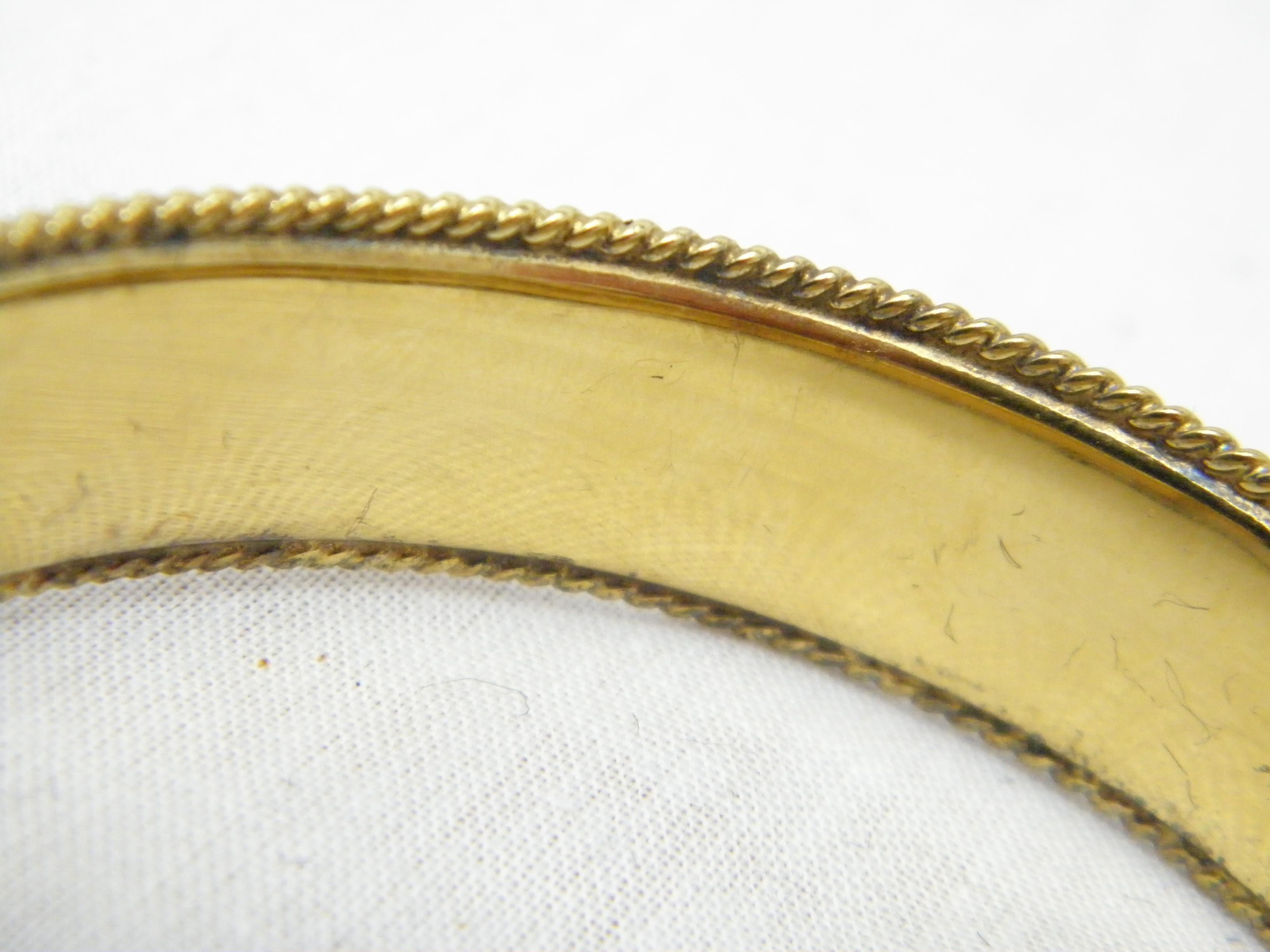 Women's or Men's Vintage 9ct Gold 'Rolled' Floral Engraved Cuff Hinged Bracelet Bangle 375 Purity For Sale