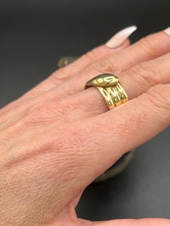 Anello a forma di serpente in oro 9ct vintage, con marchio London Hallmarked 1971