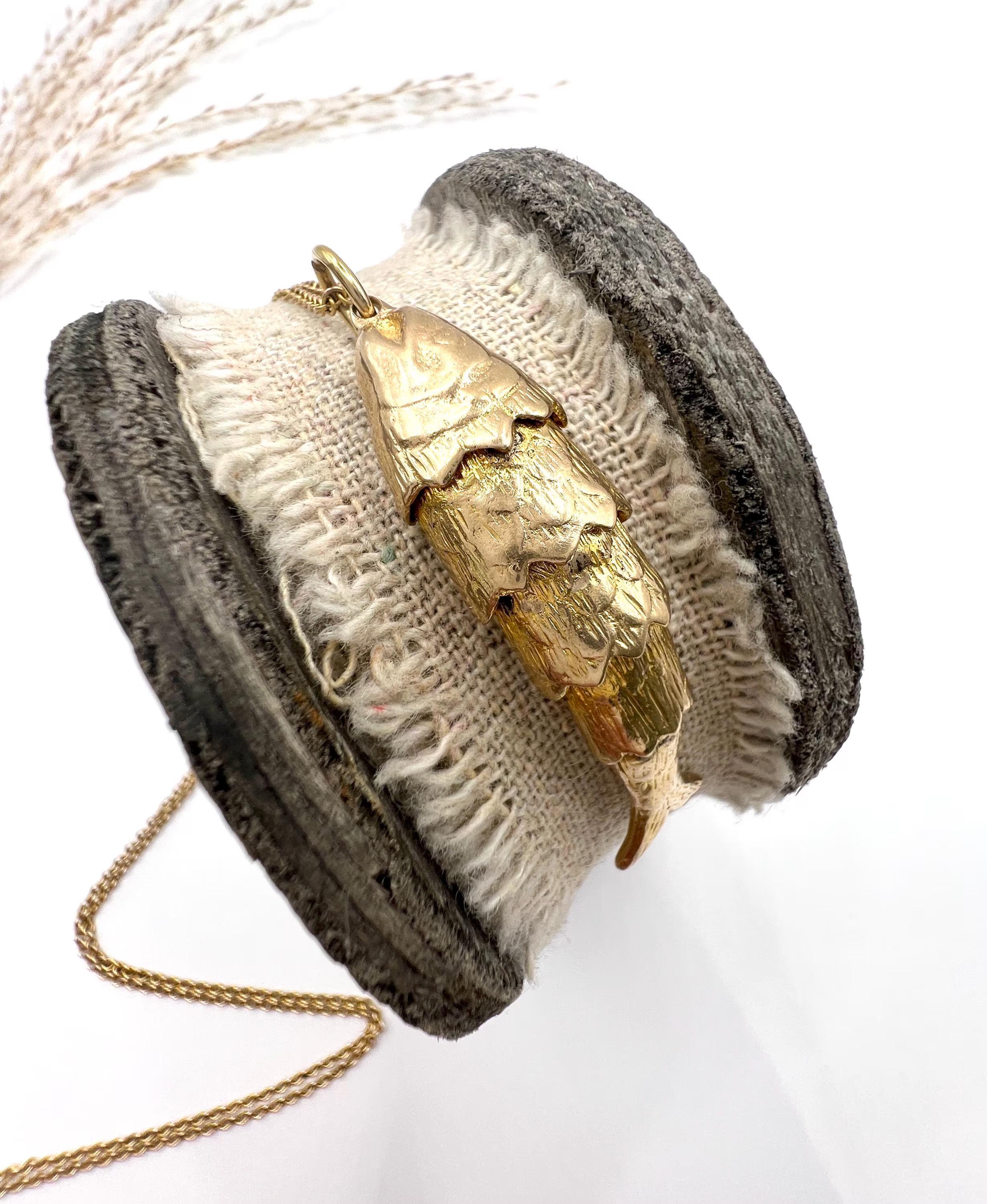 Vintage 9ct Gold gestempelt, 1970er Jahre artikuliert Lucky Fish Anhänger Charme im Angebot 7