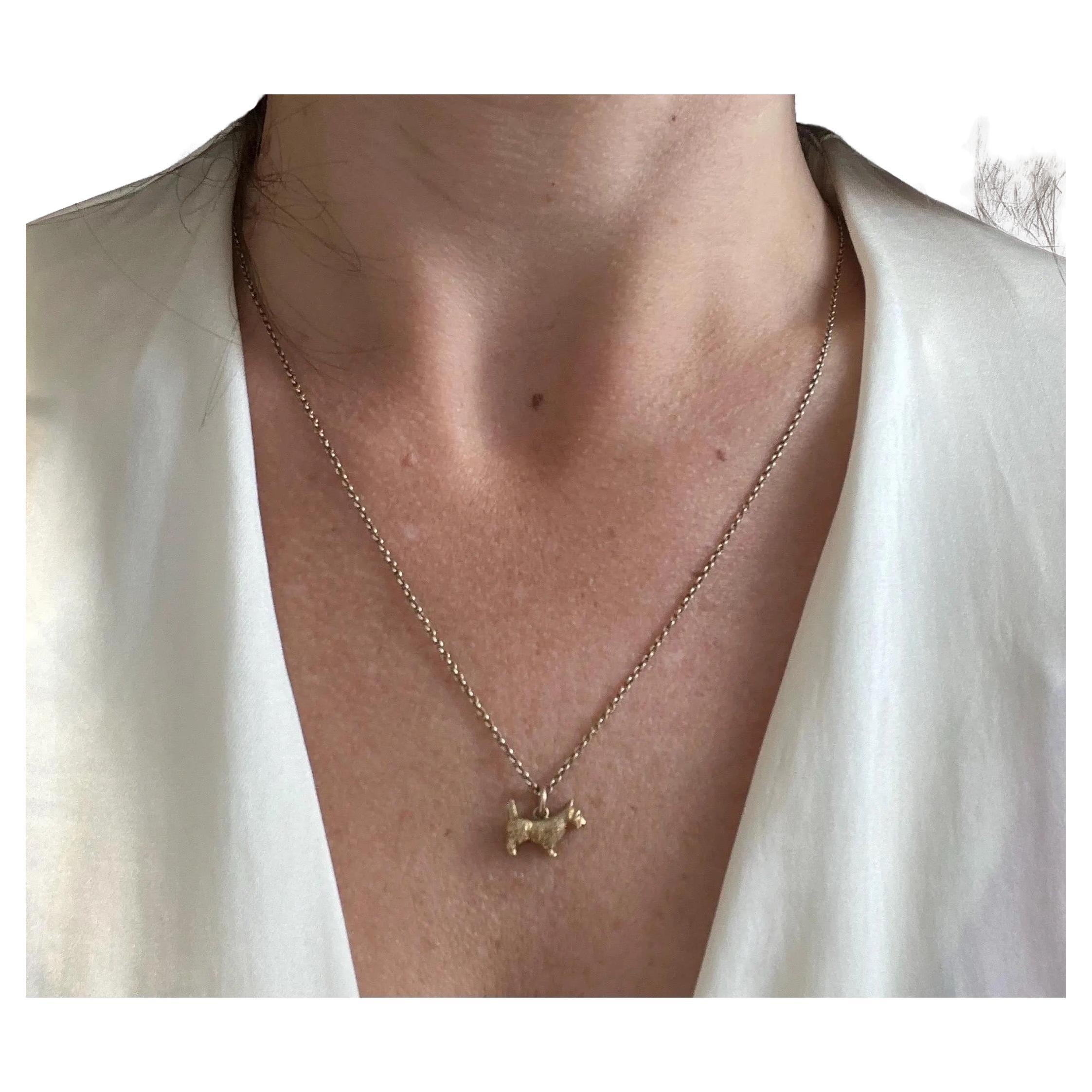 Vintage 9ct Gold gestempelt, Hund Anhänger / Charme im Angebot