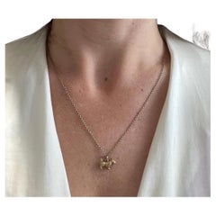 Colgante/dije vintage de oro de 9 ct estampado, perro