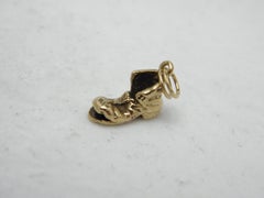 Vintage 9ct Gold Tramp's Boot Pendant Charm Fob c1930 375 Purity Solid Heavy
