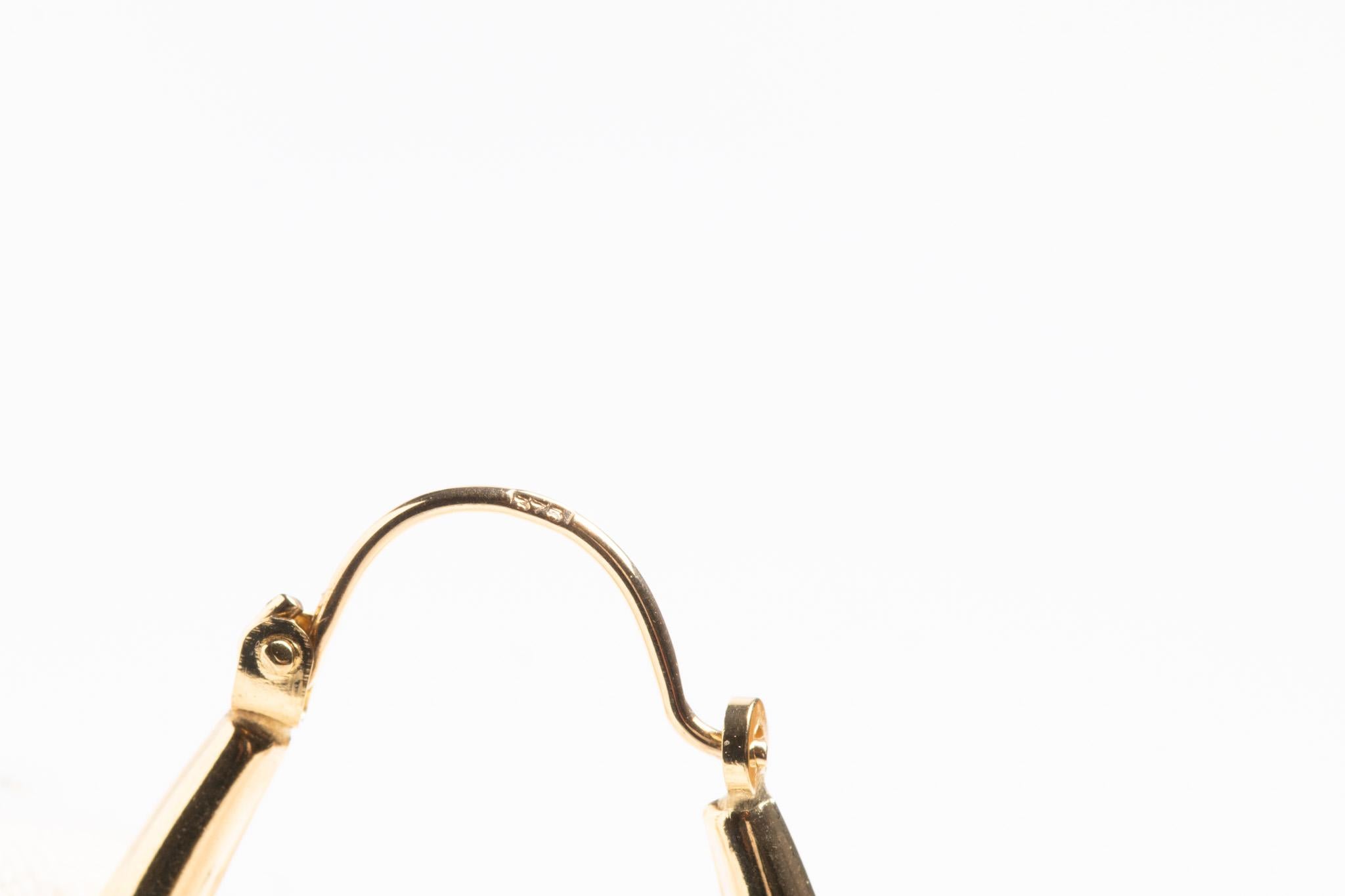 Vintage 9ct Gold Two Tone Creole Hoop Earrings For Sale 3