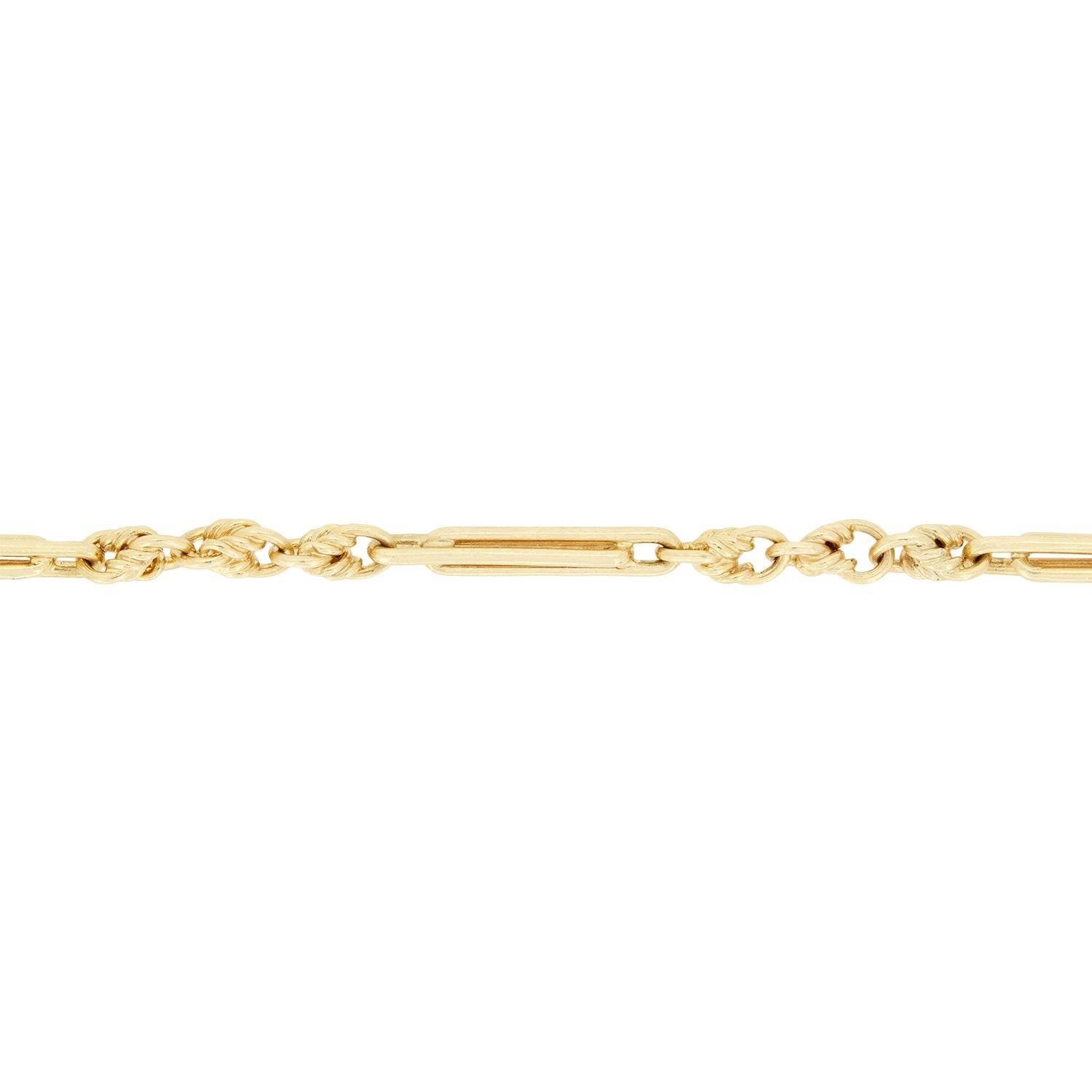 Vintage Chaîne de montre en or 9ct, poinçonnée 1976 Unisexe en vente