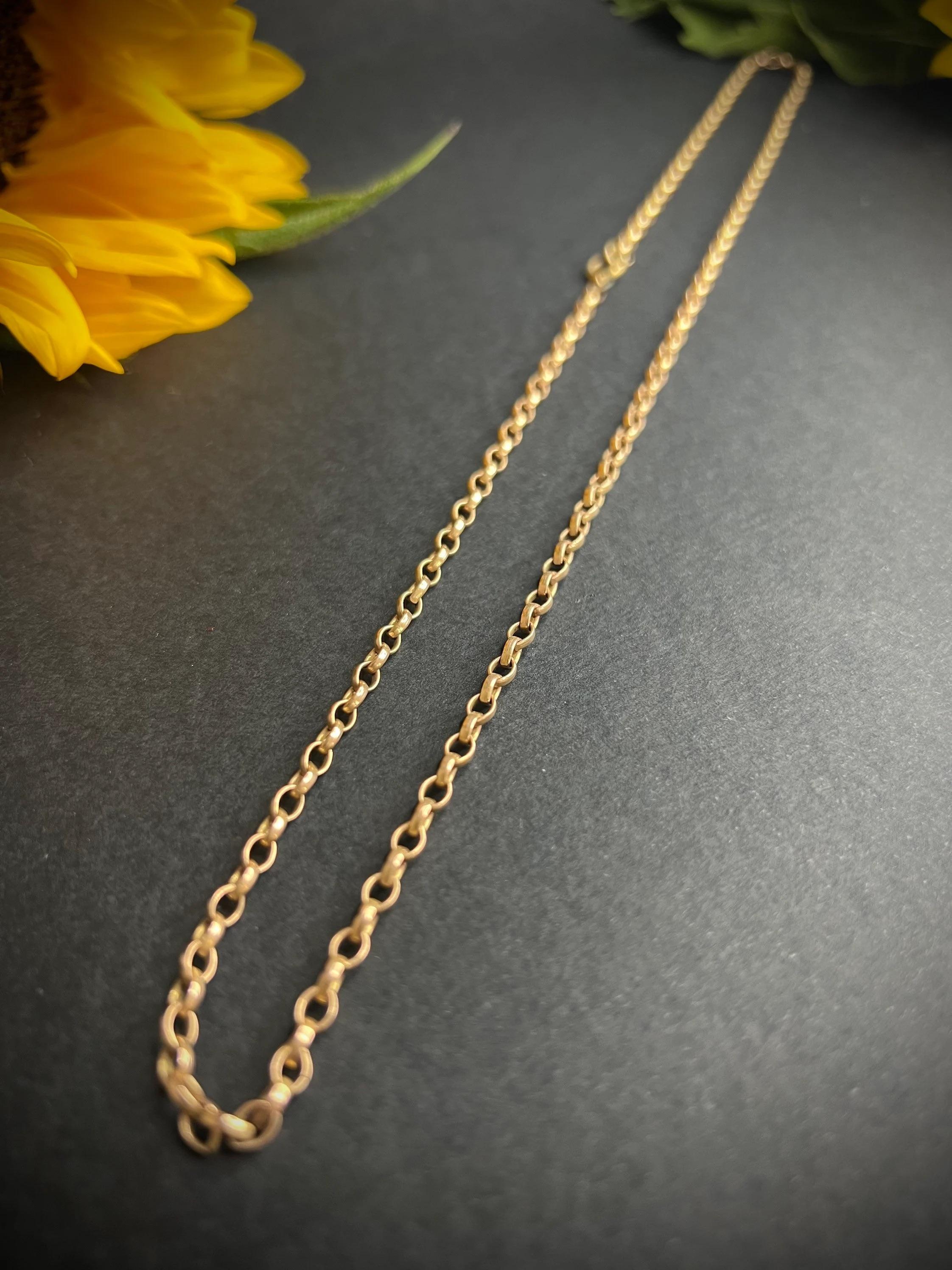 Catena a maglie Belcher in oro rosa 9ct vintage in vendita 2