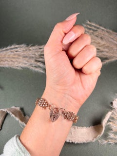 Vintage 9ct Rose Gold Gate Bracelet