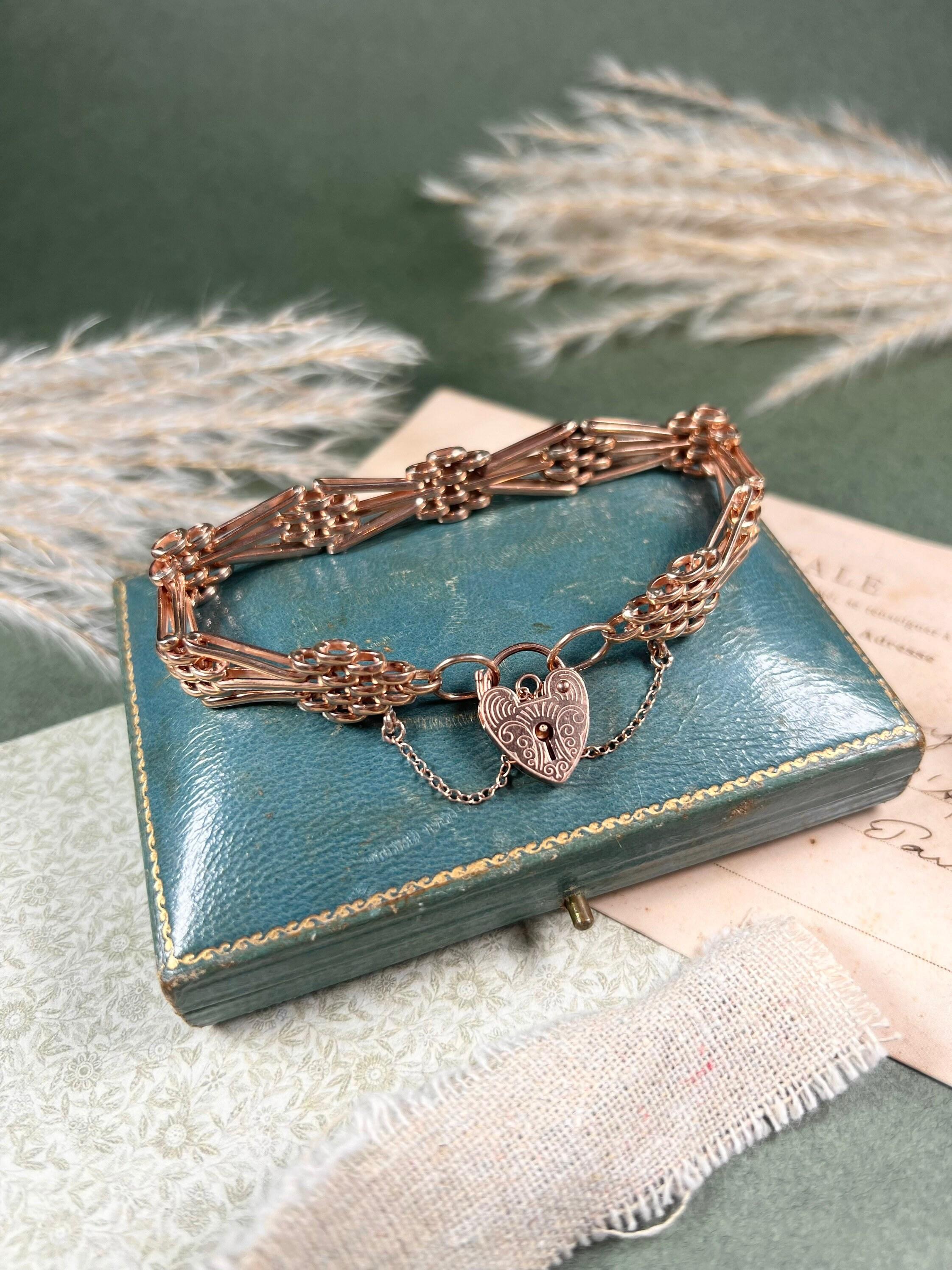 Vintage 9ct Rose Gold Gate Bracelet 3