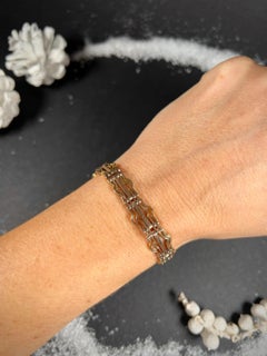 Vintage 9ct Rose Gold Gate Bracelet with Heart Padlock