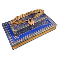 Vintage 9ct Rose Gold Gate Bracelet with Heart Padlock