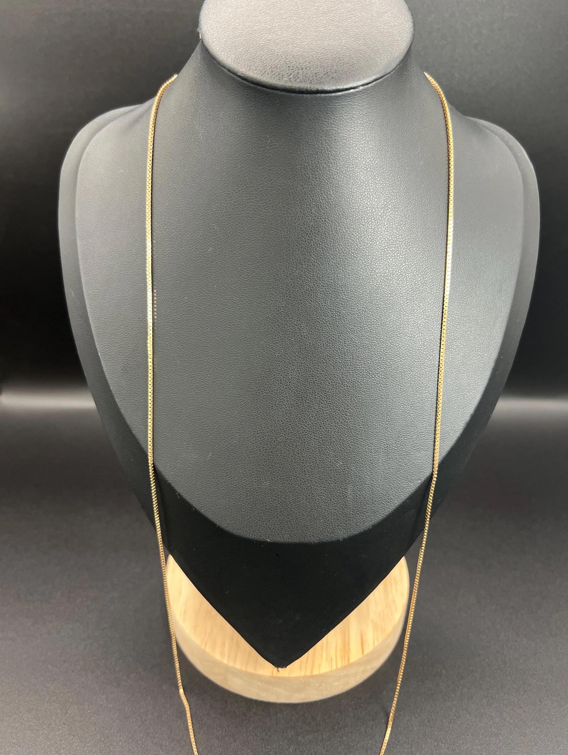 Italienische Vintage 9 Karat Roségold Italienische 1980er Giovanni Balestra 27 1/2 Zoll Schachtel-Gliederkette im Zustand „Gut“ im Angebot in Brighton, GB