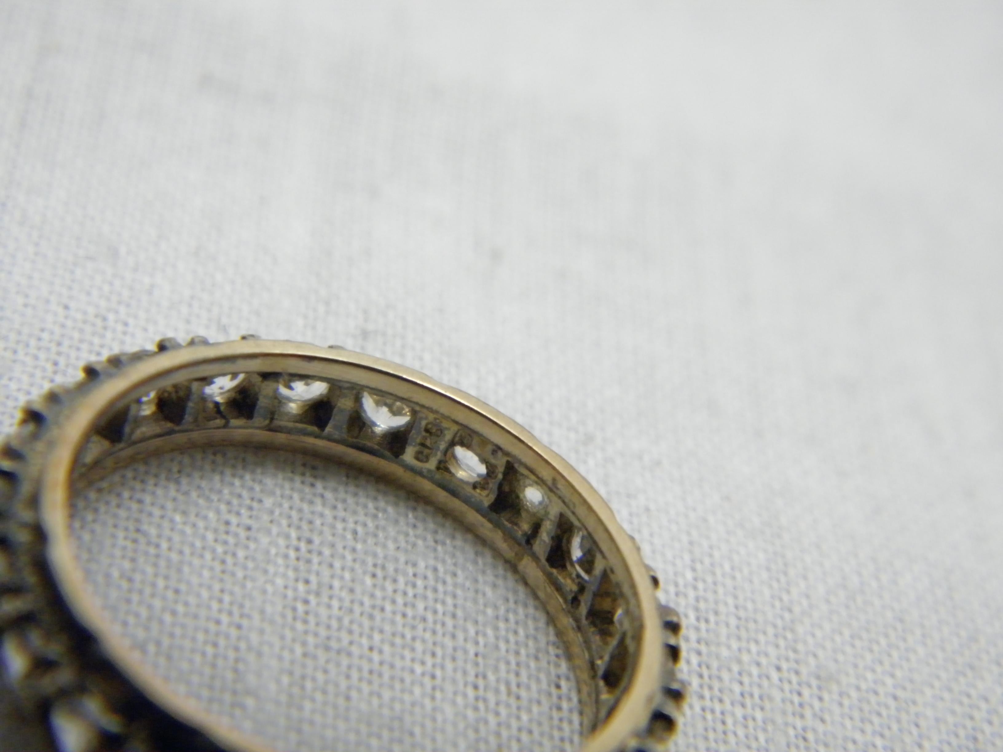 Vintage 9 Karat Roségold Topas Full Eternity Ring Größe M 6,25 375 Reinheit Schwer im Angebot 4