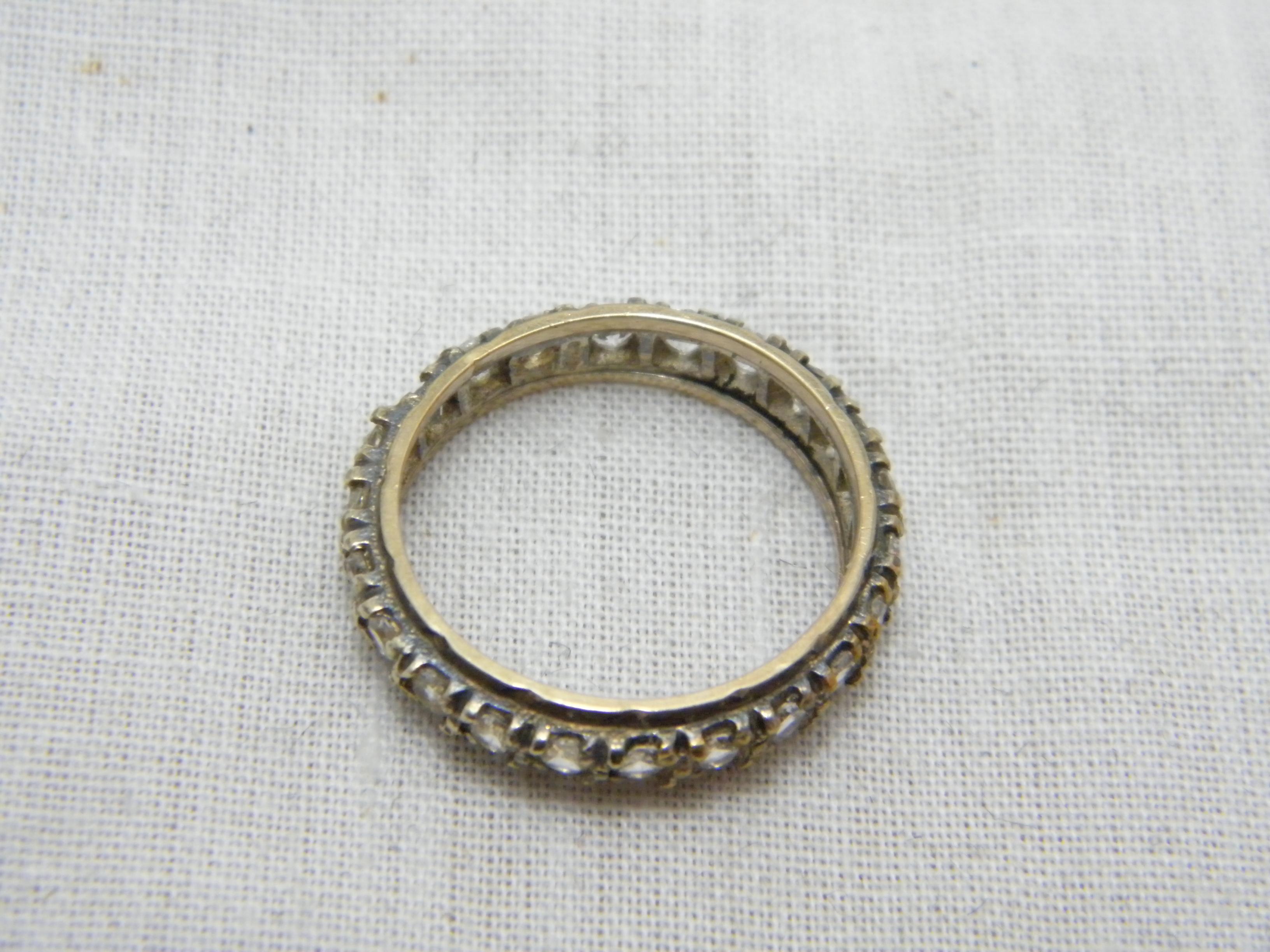 Vintage 9 Karat Roségold Topas Full Eternity Ring Größe M 6,25 375 Reinheit Schwer im Angebot 2