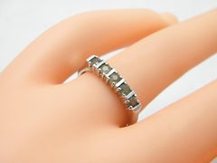 Vintage 9ct White Gold Alexandrite Eternity Ring 375 Purity Heavy