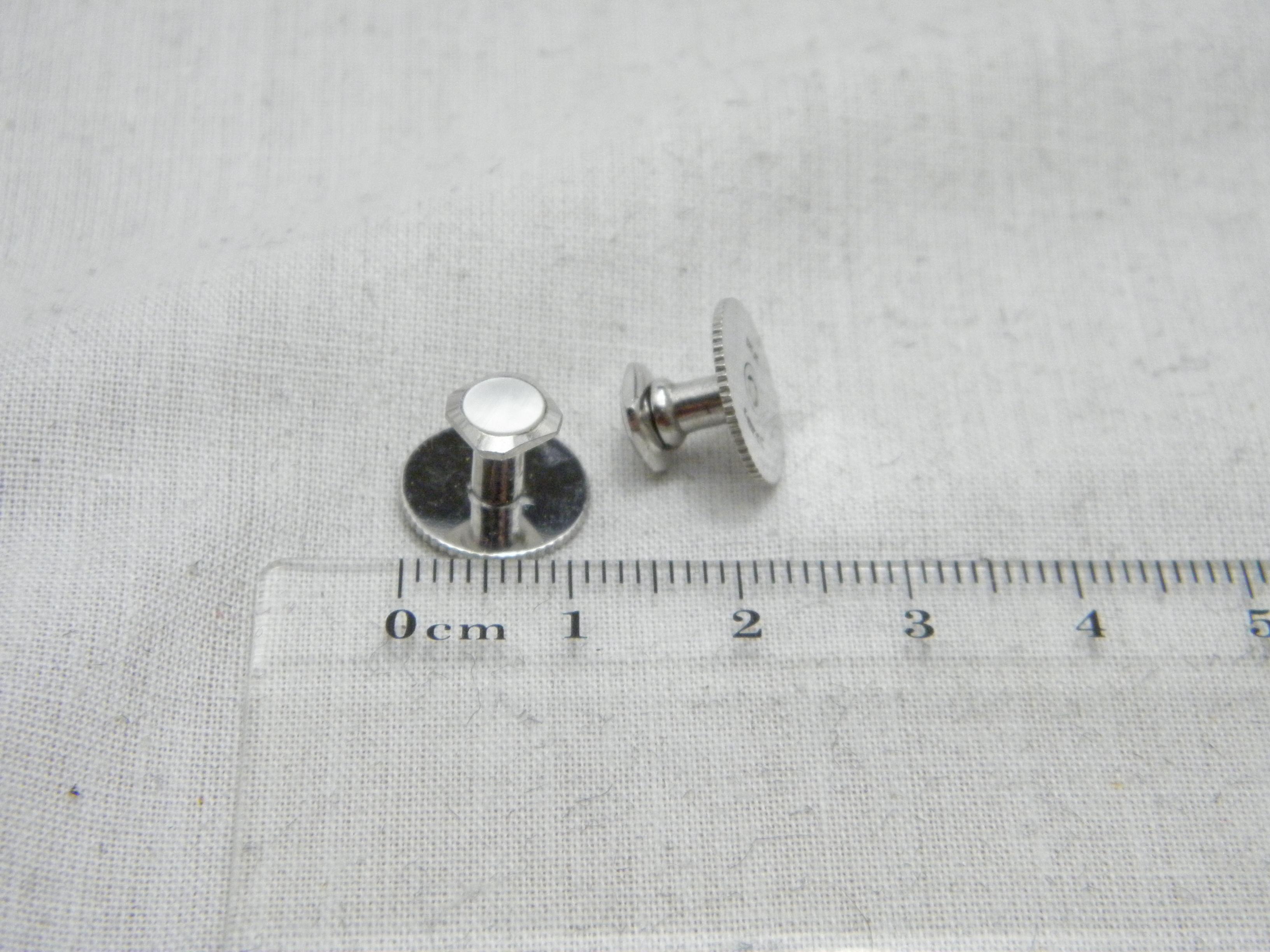 Vintage 9ct White Gold Cufflinks Collar Stud Set 375 Purity Heavy 8.2g Cuff Link For Sale 7
