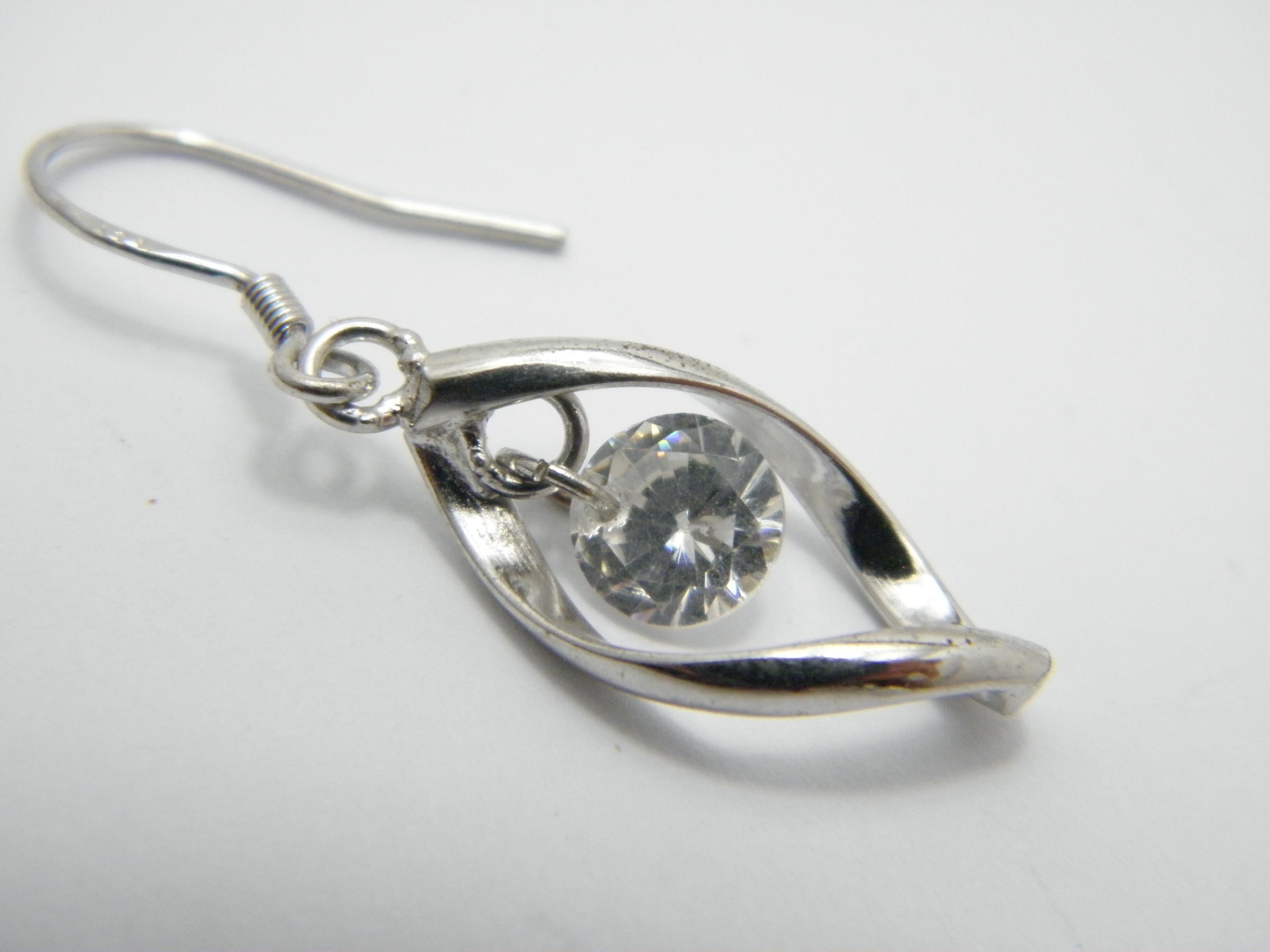 Vintage 9ct White Gold Diamond Paste Drop Dangle Earrings 375 Purity Large Heavy For Sale 4