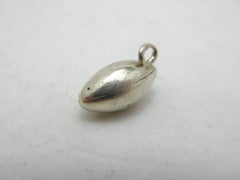 Vintage 9ct White Gold Rugby Ball Pendant Charm Fob c1970 375 Purity Heavy 3.8g
