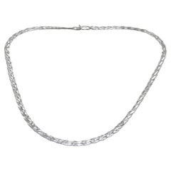 Retro 9ct White Gold Sparkle Weave Necklace Chain 375 Purity Diamond 18 Inch