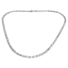 Vintage 9 Karat Weißgold Glitzergeflecht Halskette 375 Reinheit Diamant