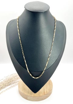 Vintage 9ct Yellow Gold, 18 Inch Open Box Link Chain with Bolt Ring Clasp