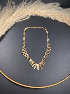 Vintage 9ct Yellow Gold 1940s Cleopatra Necklace in Original Fitted Box