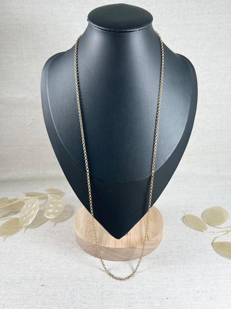 Vintage 9 Karat Gelbgold, 1980er Jahre 23 Zoll Gürtelgliederkette mit Bolt-Ringverschluss im Zustand „Gut“ im Angebot in Brighton, GB